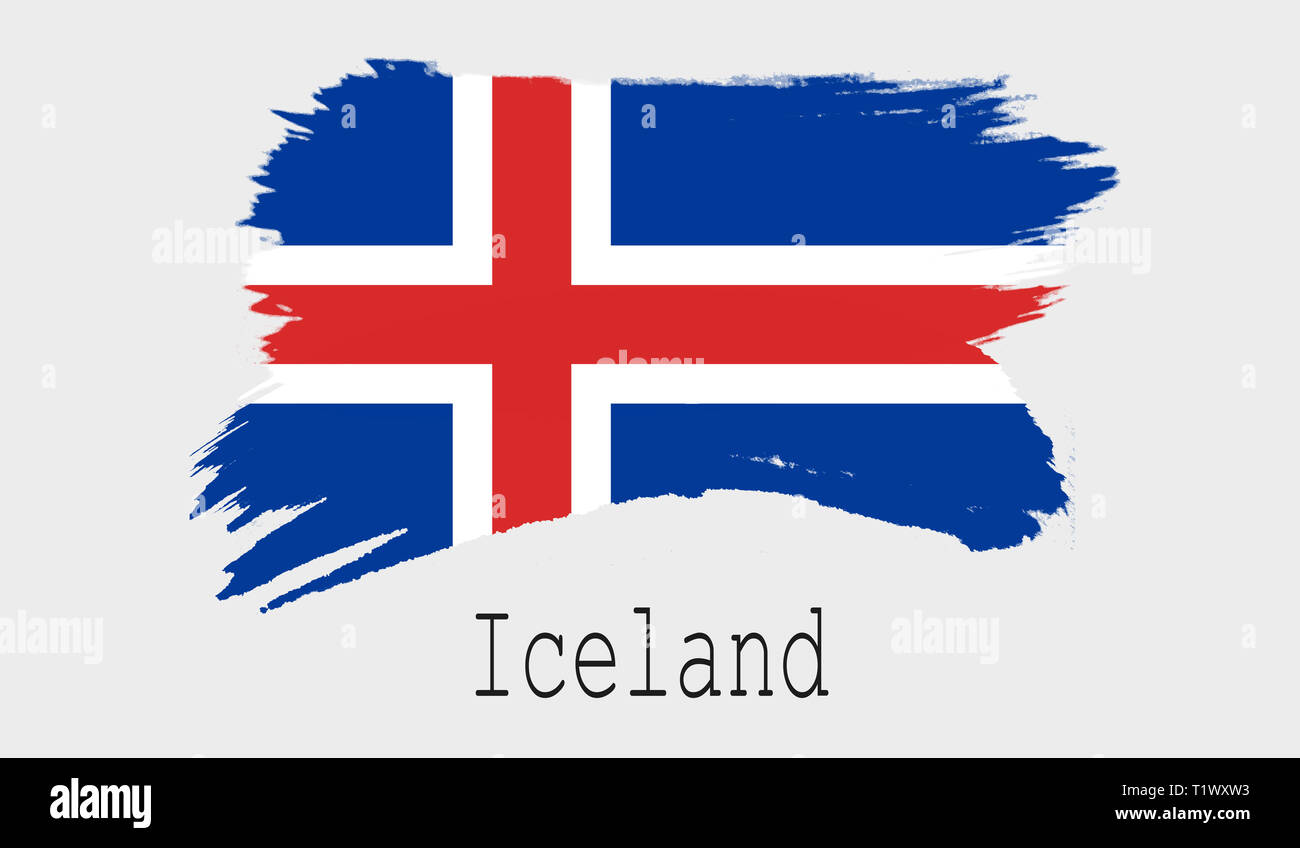 Iceland flag on white background, 3d rendering Stock Photo - Alamy