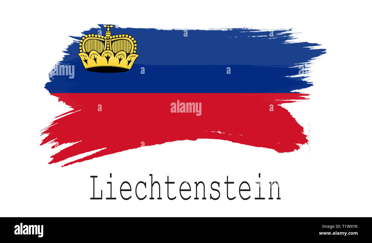 Liechtenstein flag on white background, 3d rendering Stock Photo