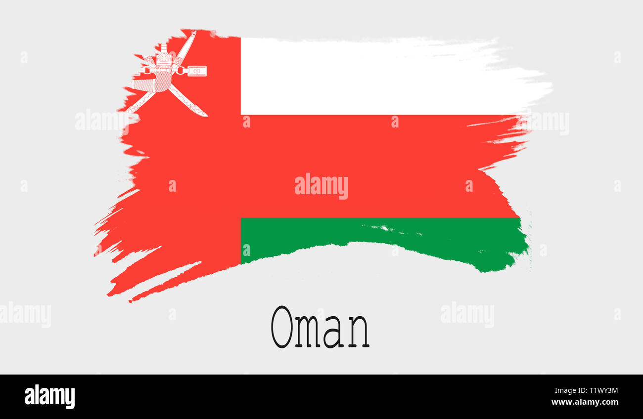 Oman flag on white background, 3d rendering Stock Photo - Alamy
