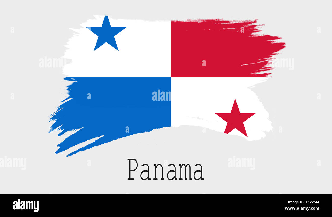 Panama flag on white background, 3d rendering Stock Photo