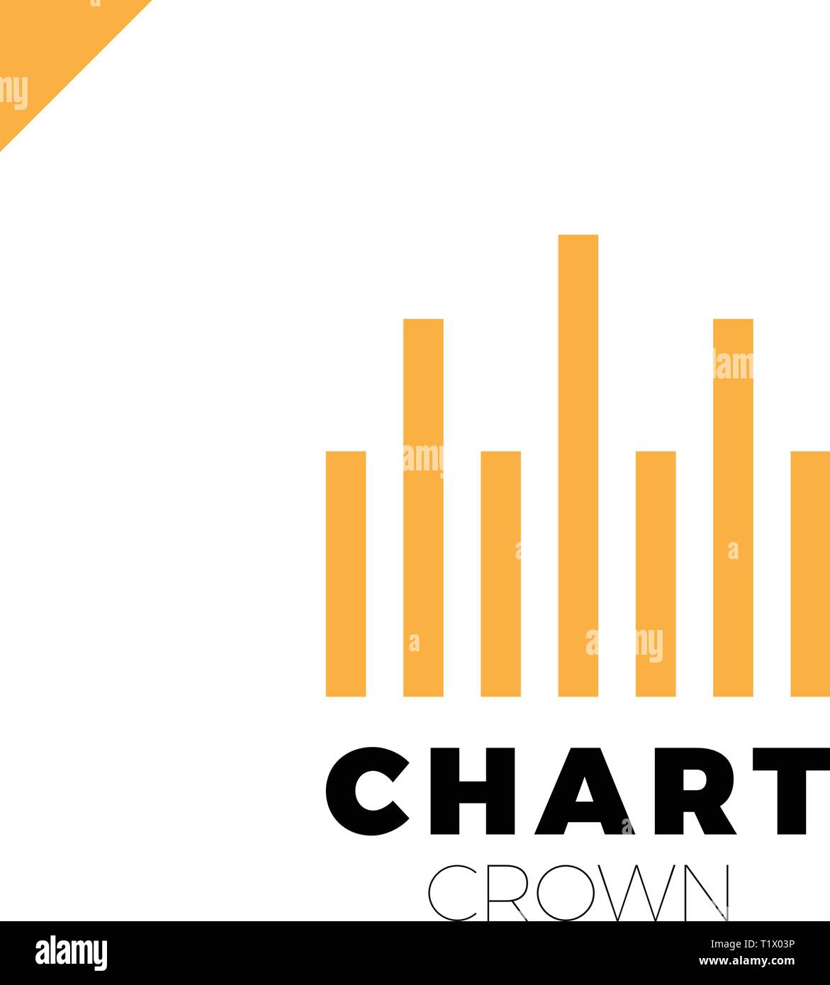 Chart Crown. Infographic rate. Chart or rate icon logotype. Growing ...