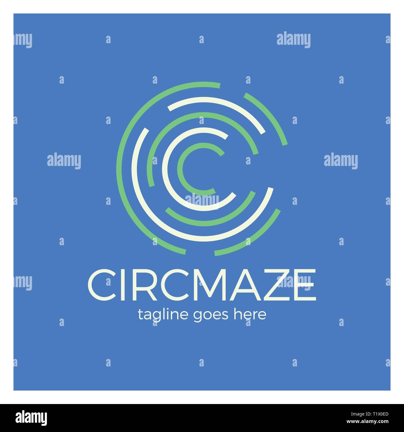 Circle Maze Logotype - Letter C logo Stock Vector