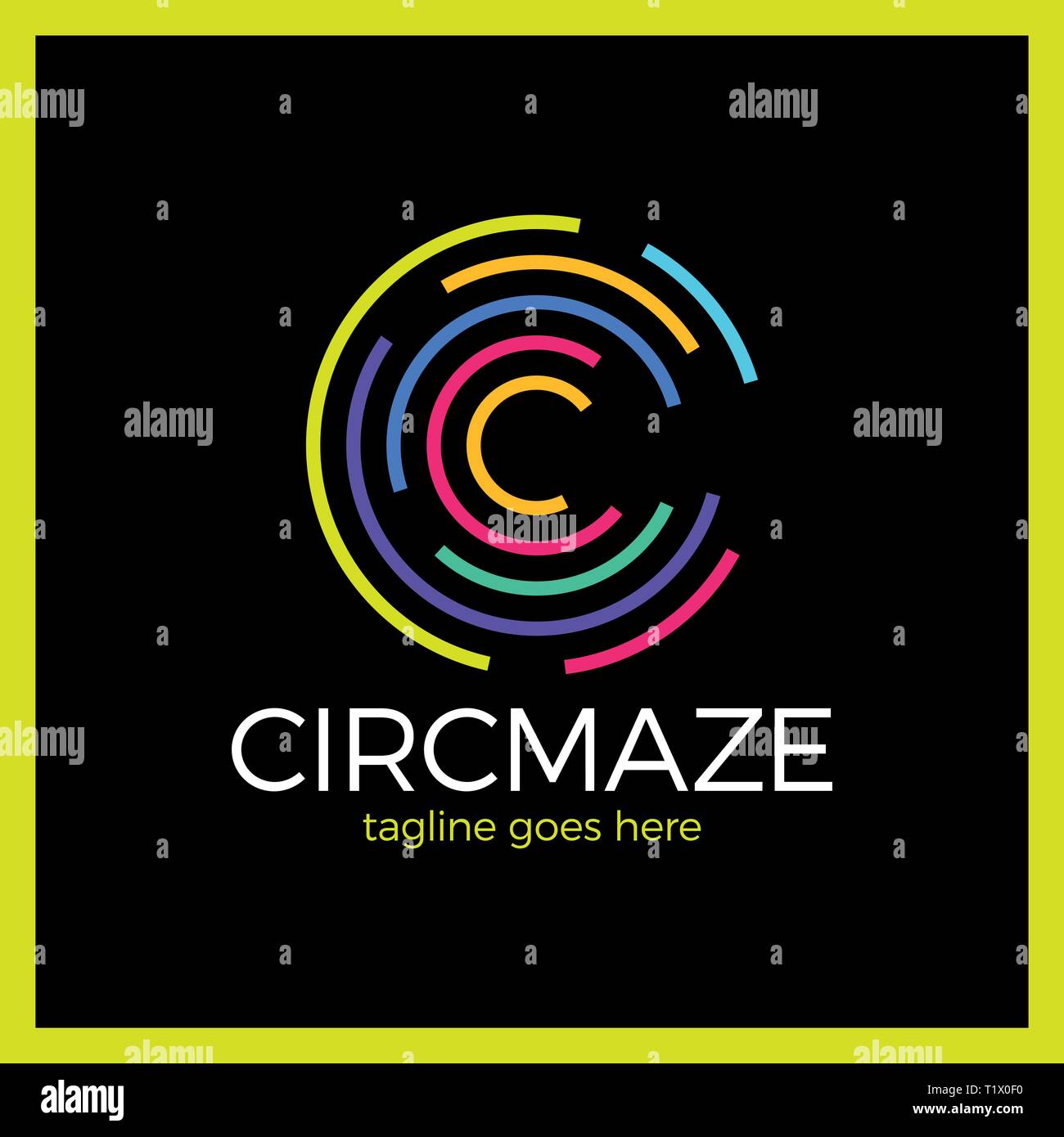 Circle Maze Logotype - Letter C logo Stock Vector