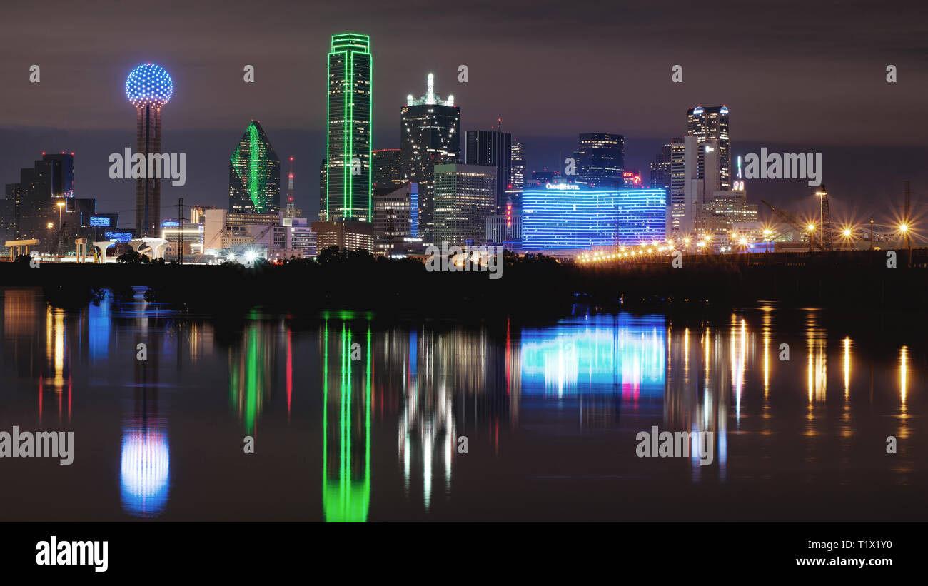 Dallas Texas Pano Skyline 040219 Stock Photo