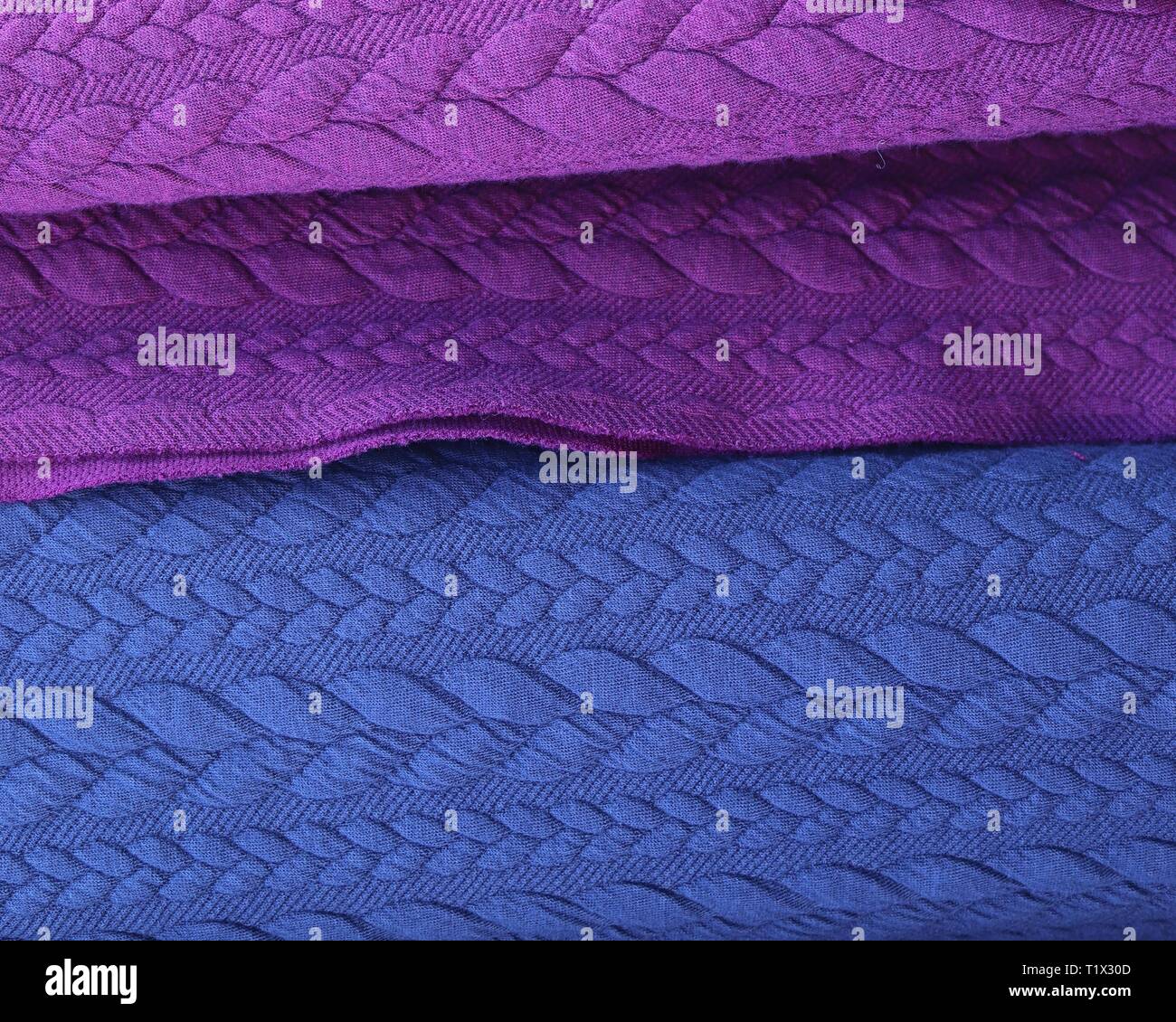 Close up surface of beautiful textile fabrics in high resolution Stock