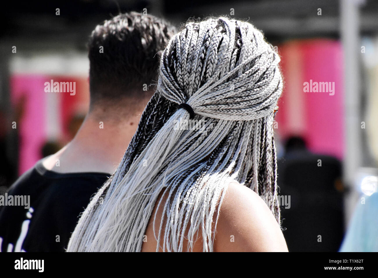 Market braiding hair hi-res stock photography and images - Alamy