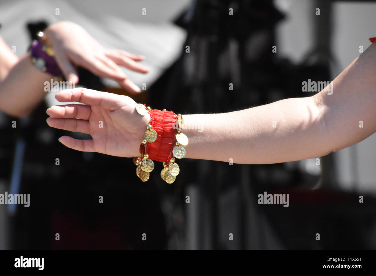 BELLY DANCERS HANDS Stock Photo