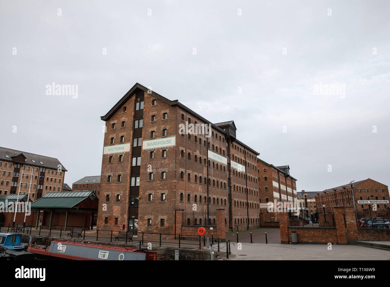 A general view of Victoria Warehouse at Gloucester Docks, Gloucester, England, UK, March 2019. Stock Photo