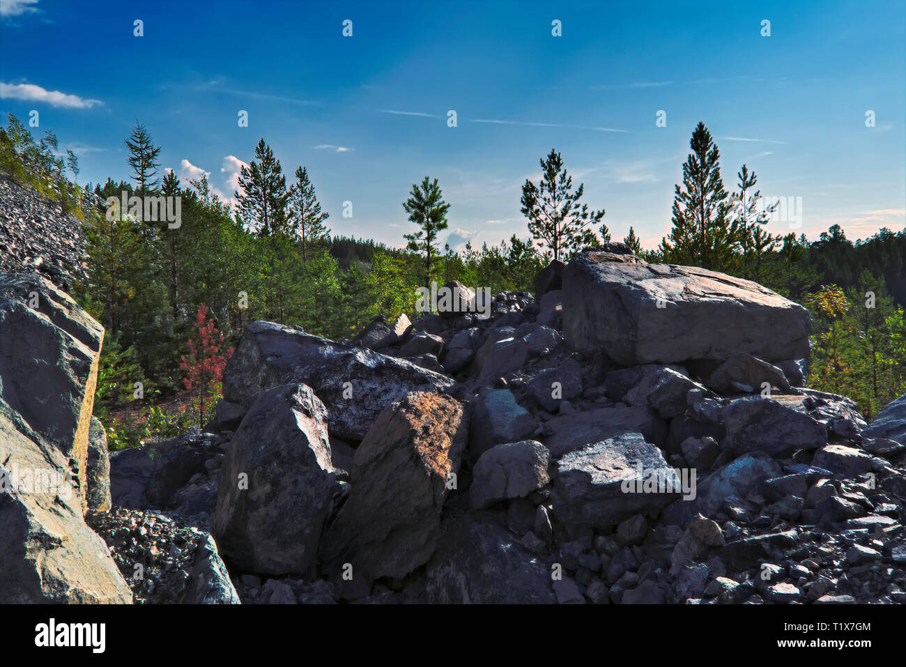 Summer landscape on the mountain against the sky Stock Photo
