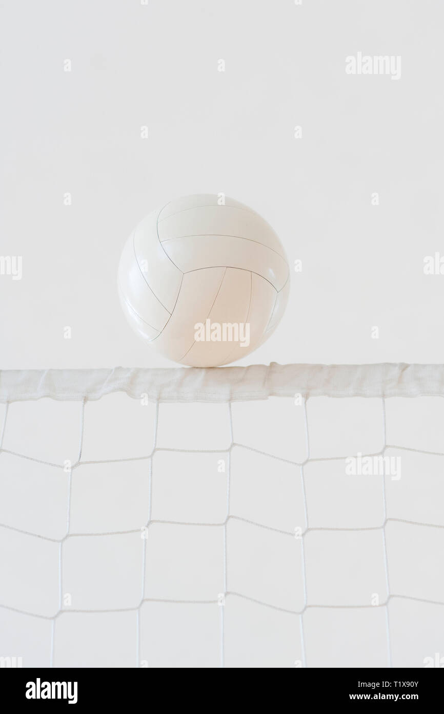 Volleyball ball over the net during match Stock Photo Alamy