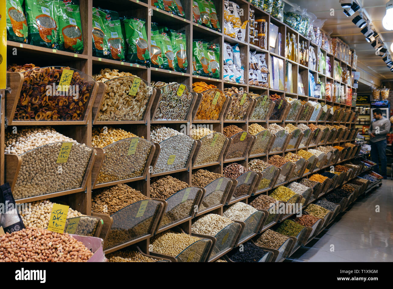 Food stand at bazaar in Tehran Stock Photo