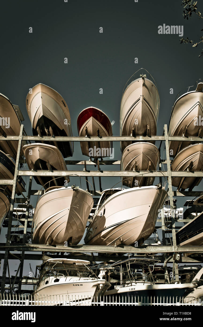 Boat storage in Miami, FL Stock Photo Alamy