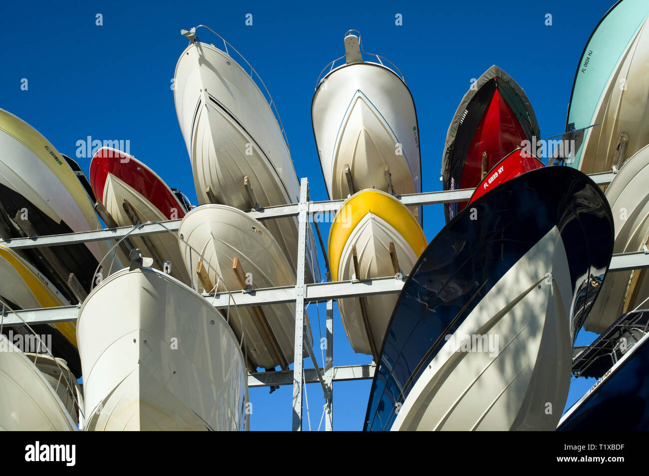 Boat storage in Miami, FL Stock Photo Alamy