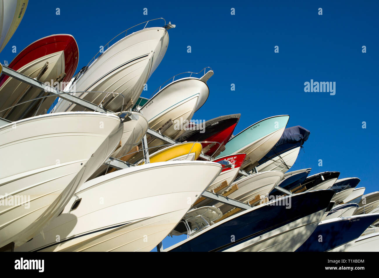 Boat storage in Miami, FL Stock Photo Alamy