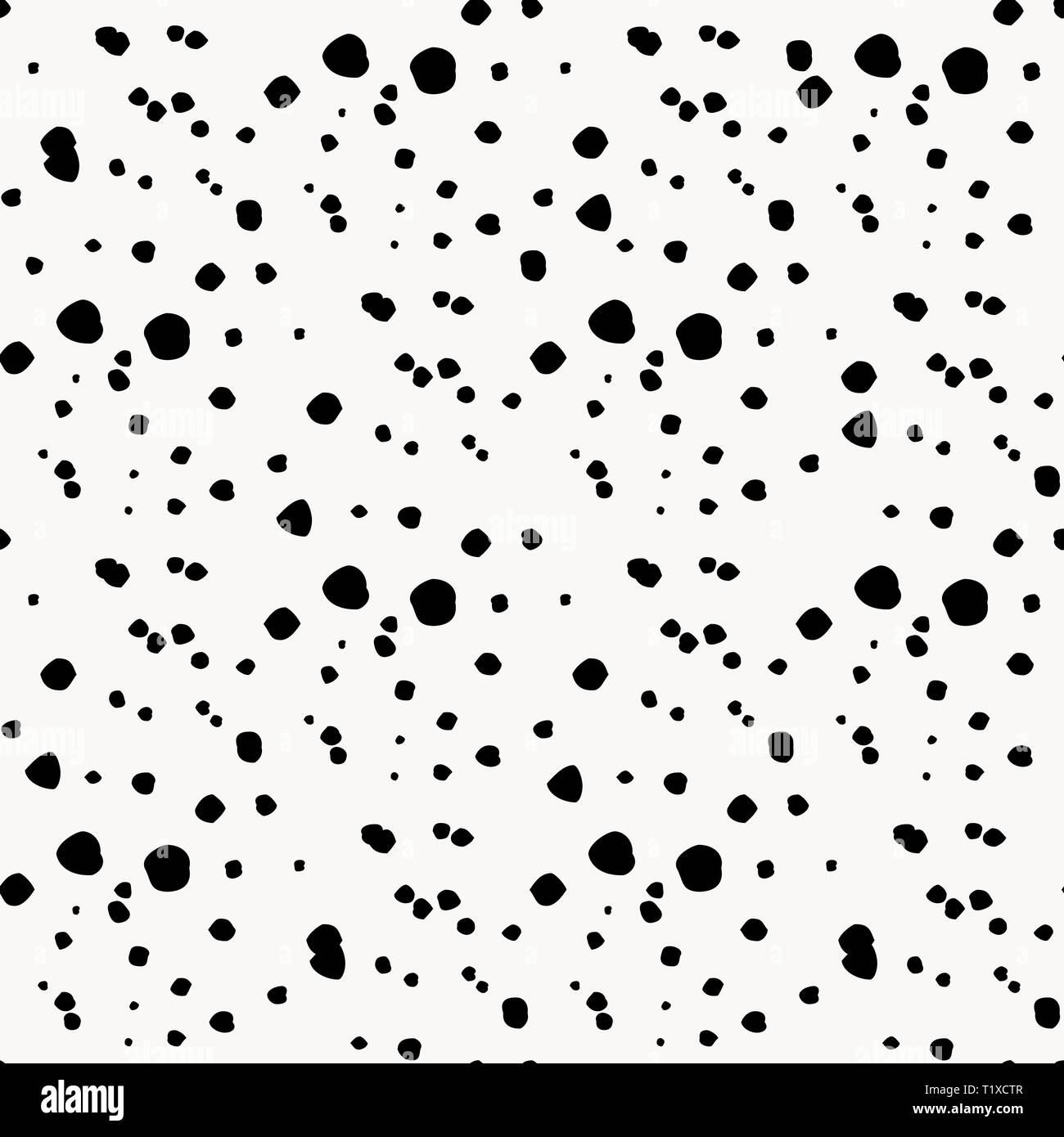 vector illustration of seamless black and white irrregular dots pattern ...