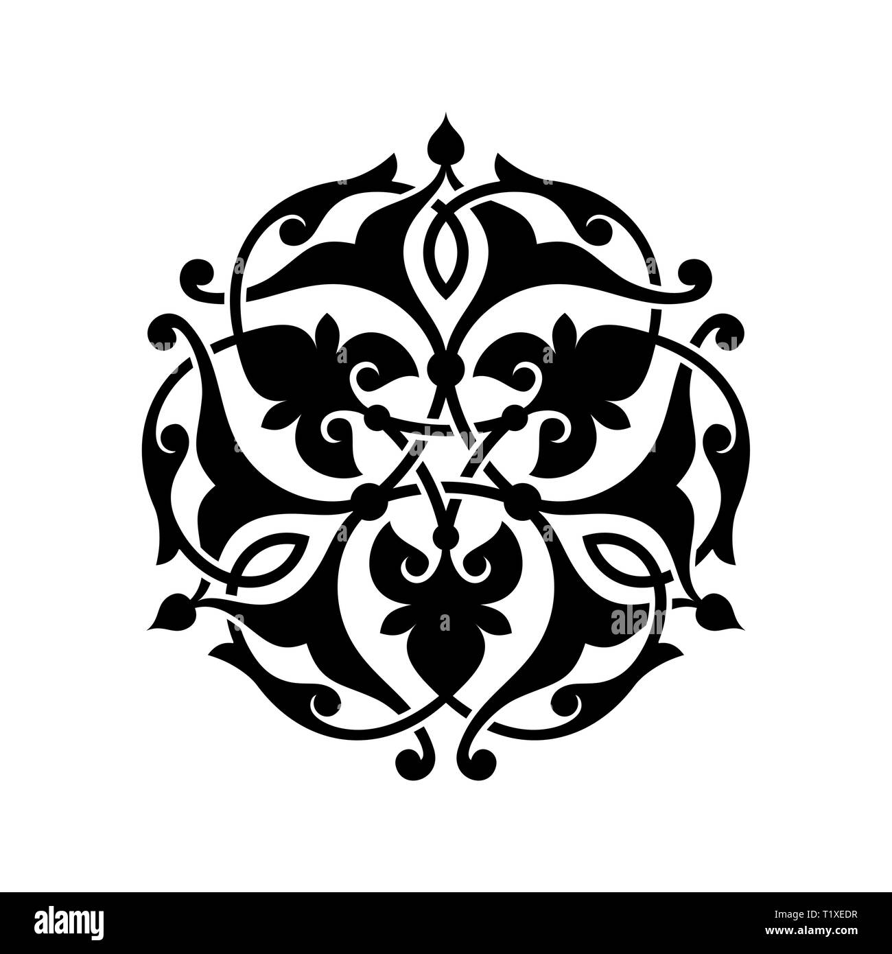 Abstract circle floral ornamental decor. Mandala. Vector Illustration. Stock Vector
