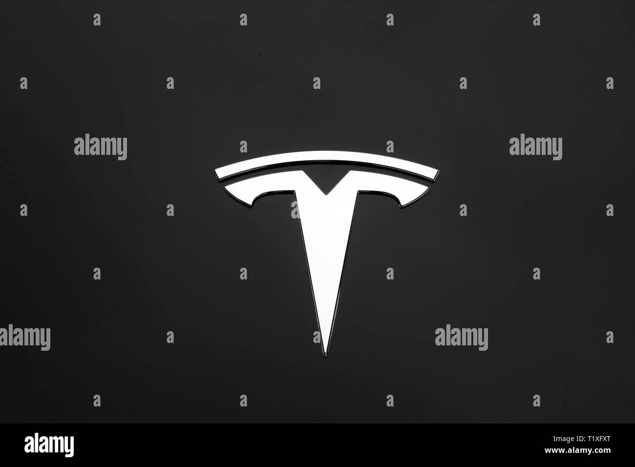 Germany - Tesla, Model 3, electric car.  Deutschland - Tesla, Model 3, Elektroauto. Stock Photo