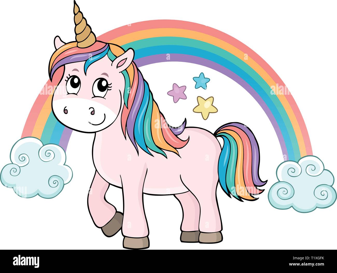 Cute unicorn topic image 2 - eps10 vector illustration. Stock Vector