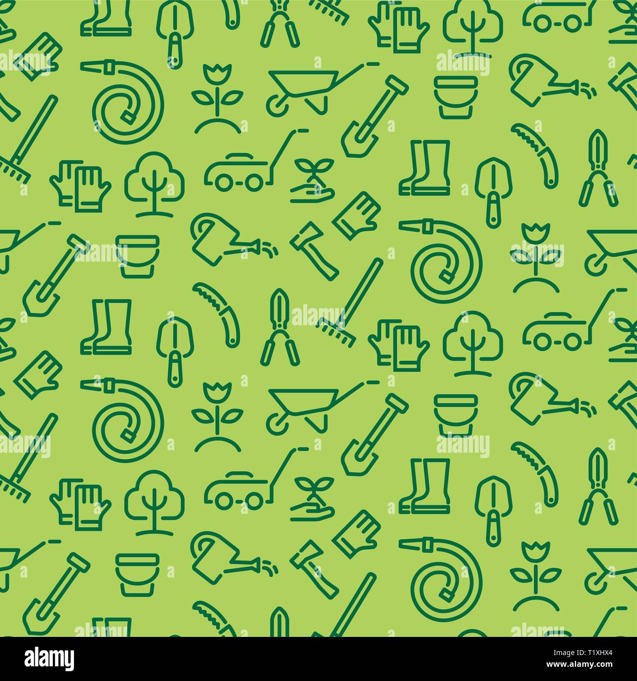 illustration of gardening tools seamless pattern Stock Vector Image ...