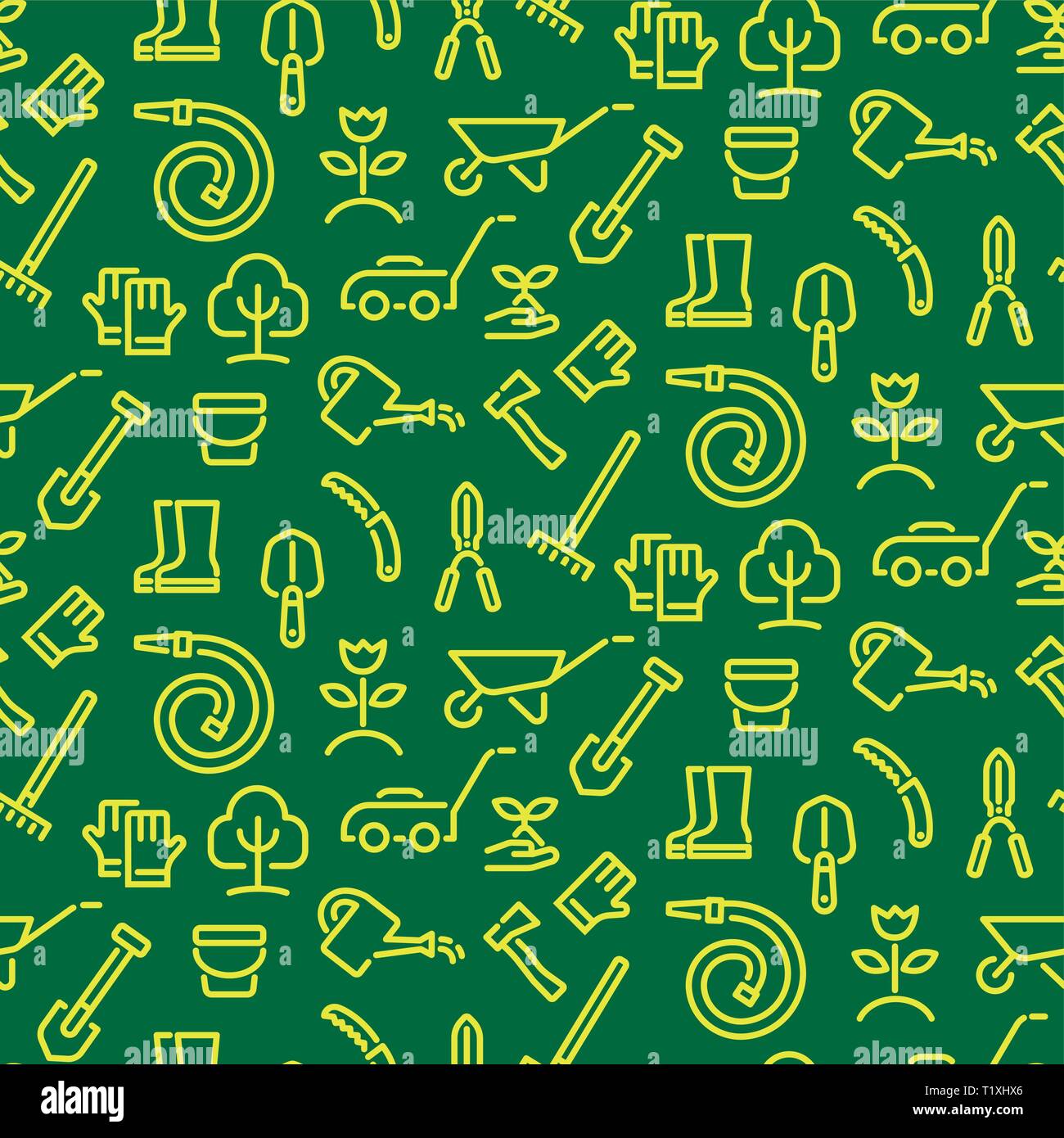 illustration of gardening tools seamless pattern Stock Vector Image ...