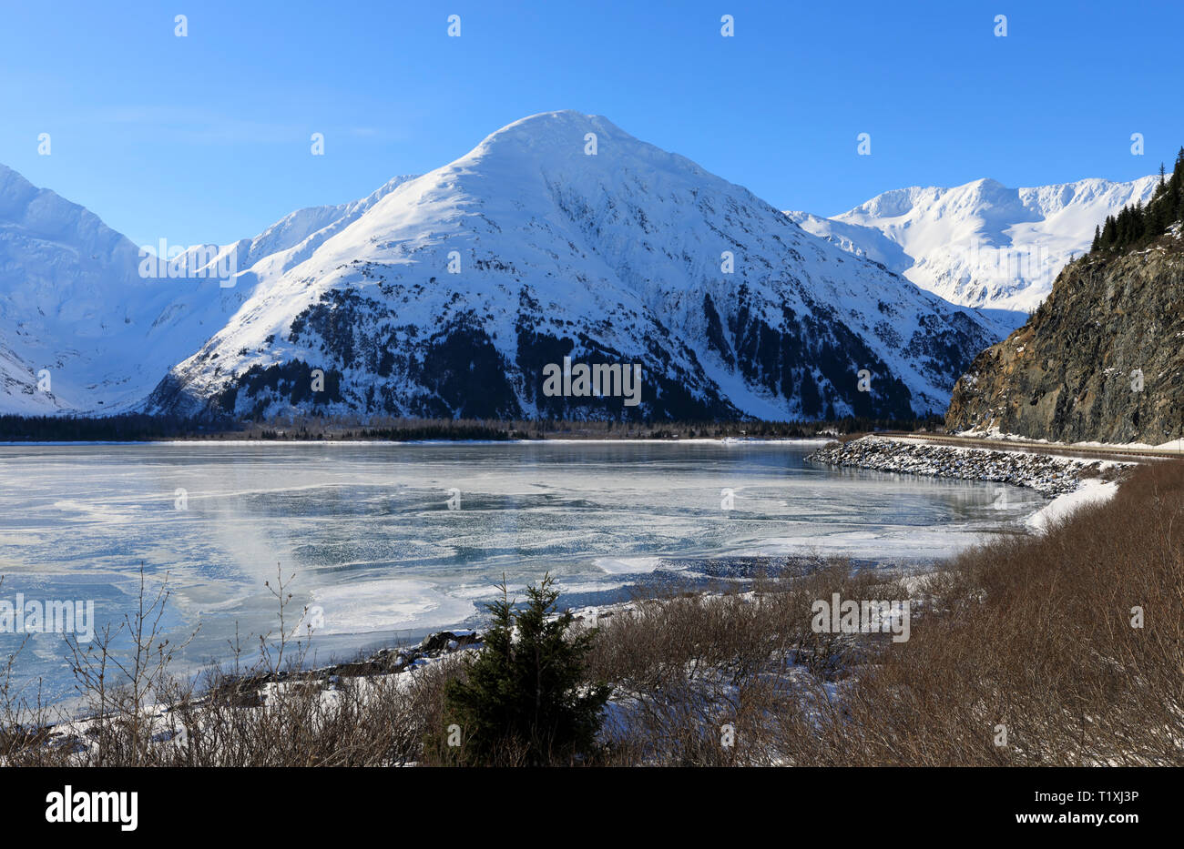 Portage Lake Alaska Stock Photo Alamy