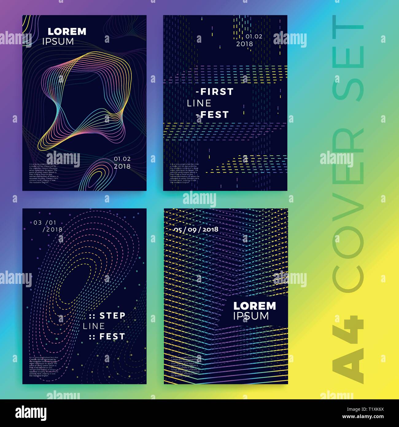 Future Patterns Minimal covers design. Colorful halftone gradients. Future patterns ...