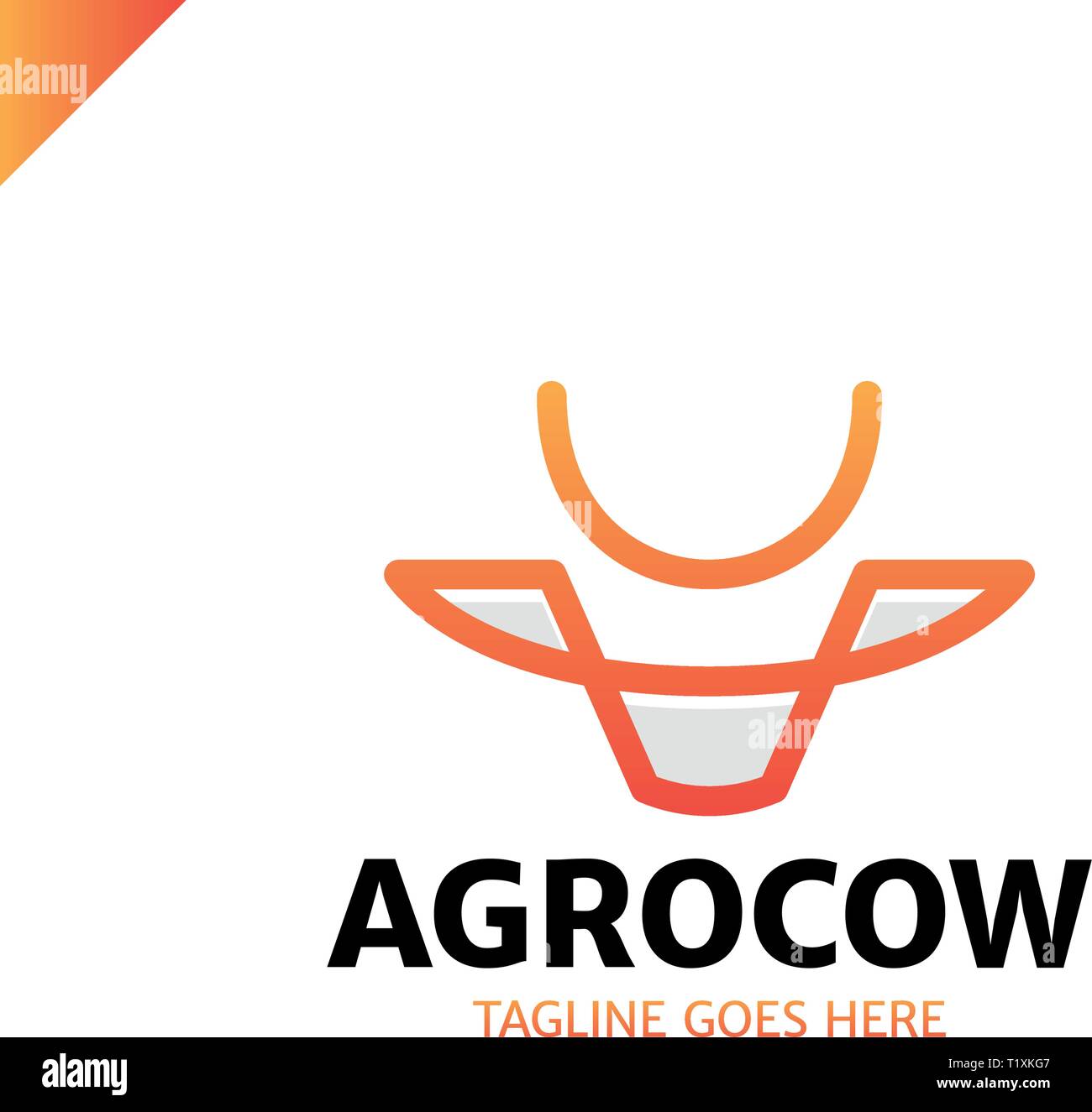 Cow or bull head simple line logo Stock Vector Image & Art - Alamy