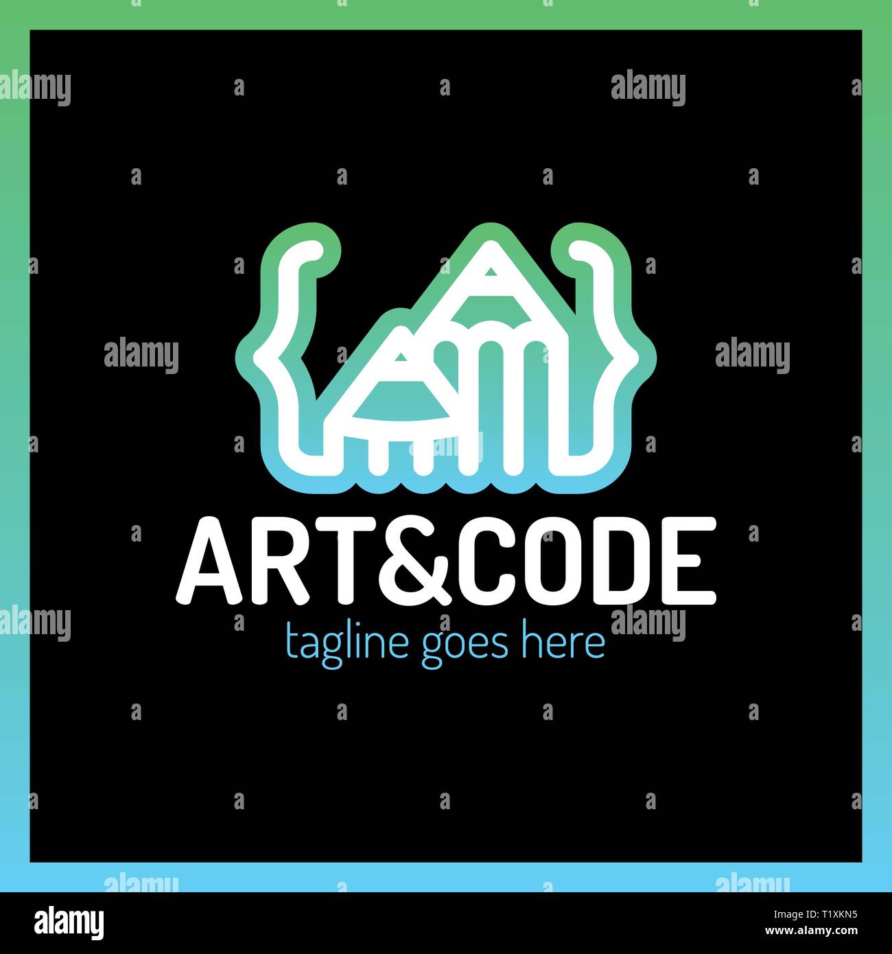 Two pencil with coding symbol. Arrow up pen design studio Stock Vector