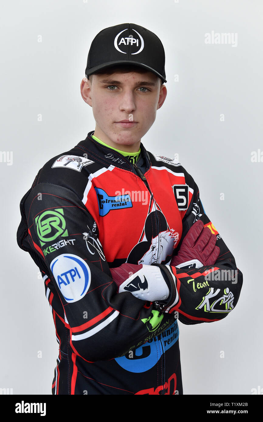 Belle Vue Colts Kyle Bickley during the Belle Vue Aces Media Call at the National Speedway Stadium, Manchester on Monday 25th March 2019. (Credit: Eddie Garvey | MI News) Stock Photo