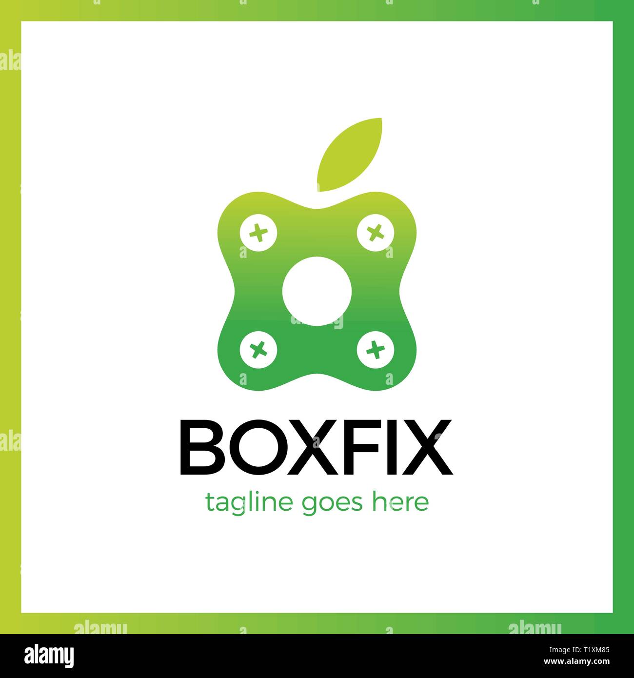 Eco Box Fix Logotype. Repair center. Stock Vector