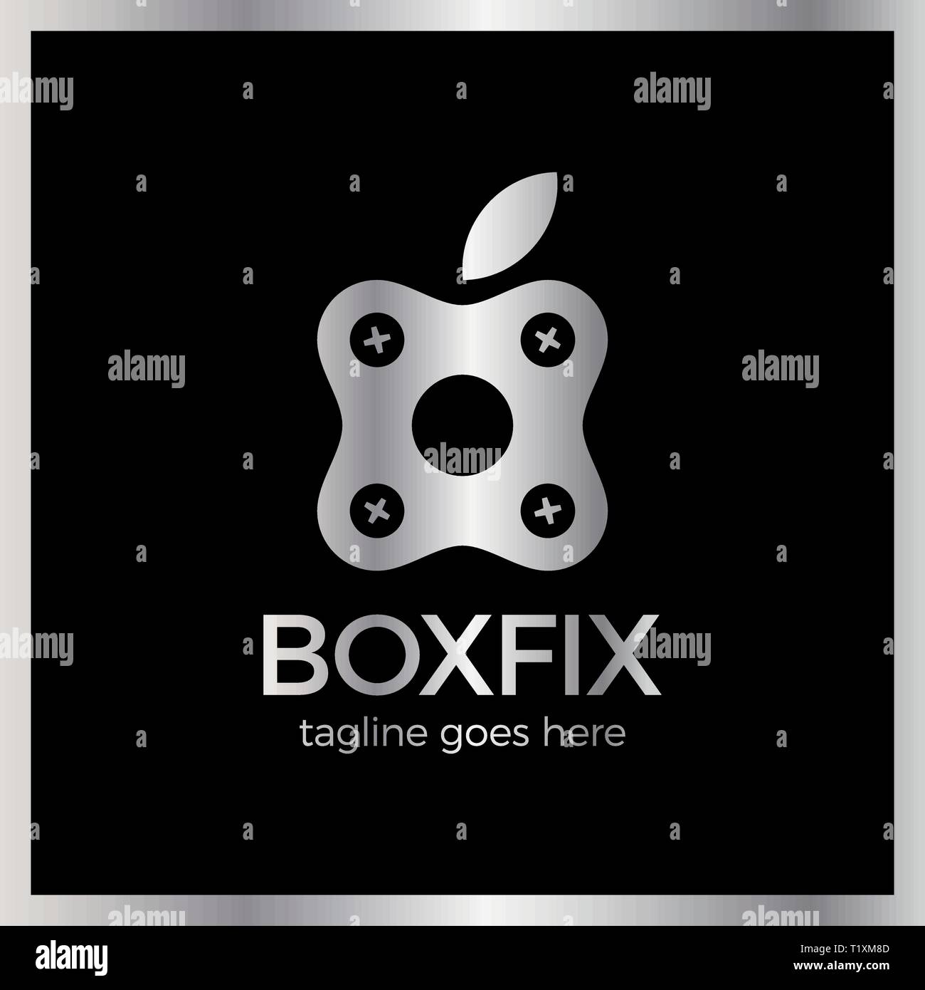 Eco Box Fix Logotype. Repair center Stock Vector