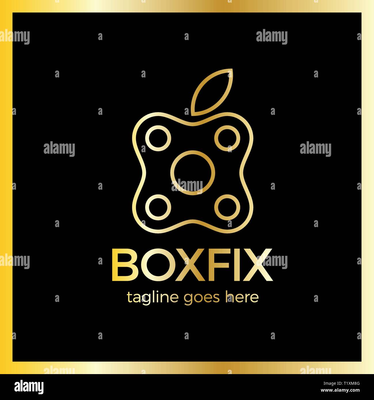 Eco Box Fix Logotype. Repair center Stock Vector