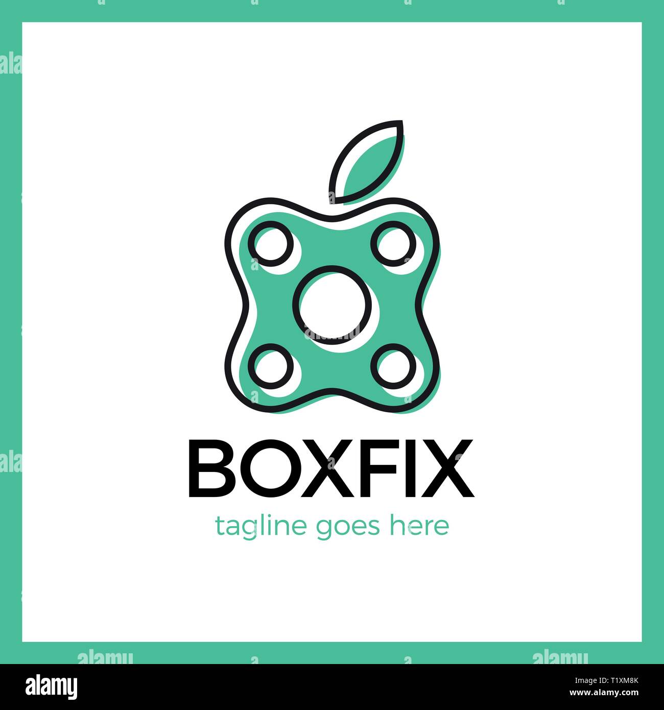 Eco Box Fix Logotype. Repair center Stock Vector