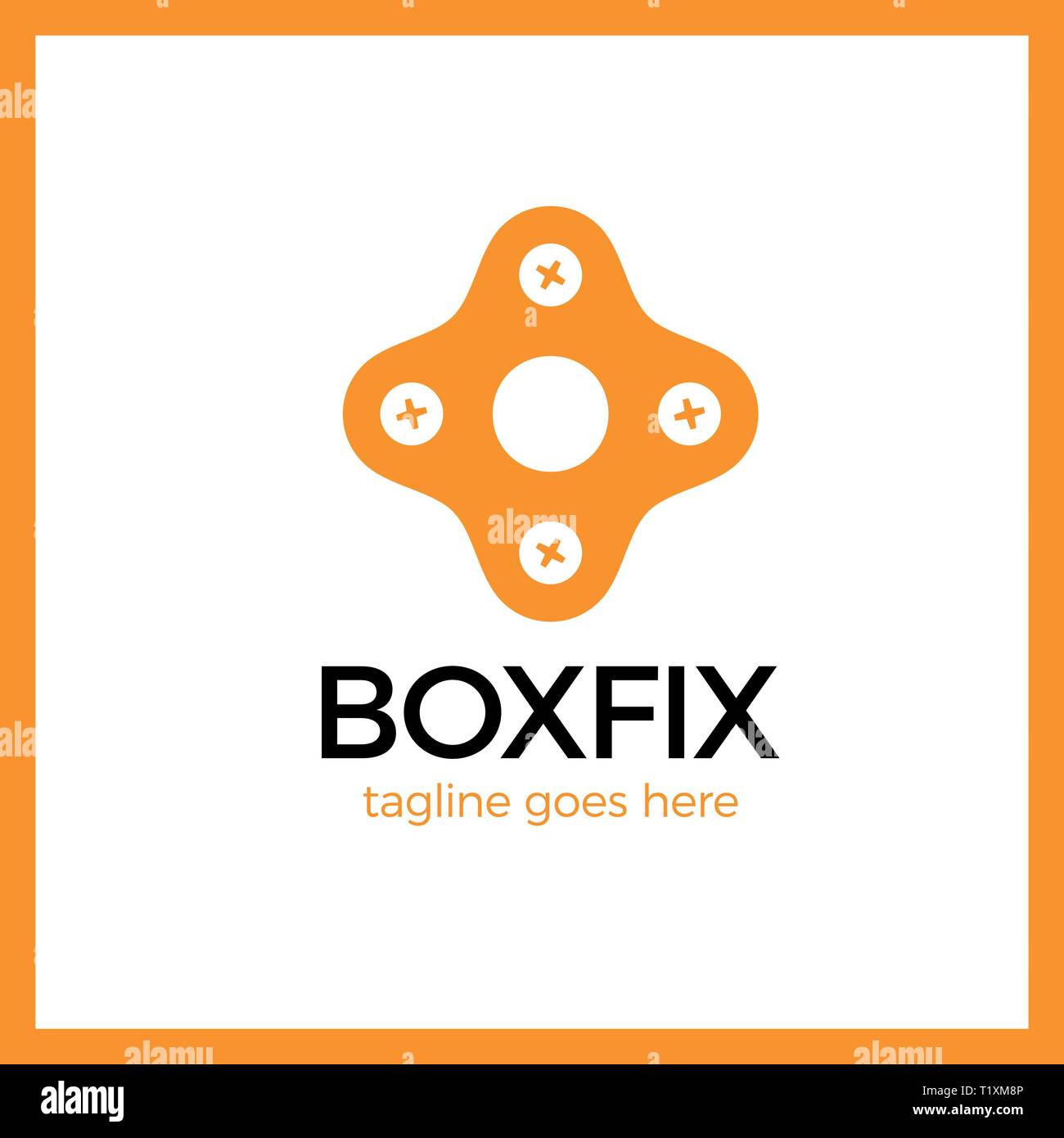 Eco Box Fix Logotype. Repair center Stock Vector
