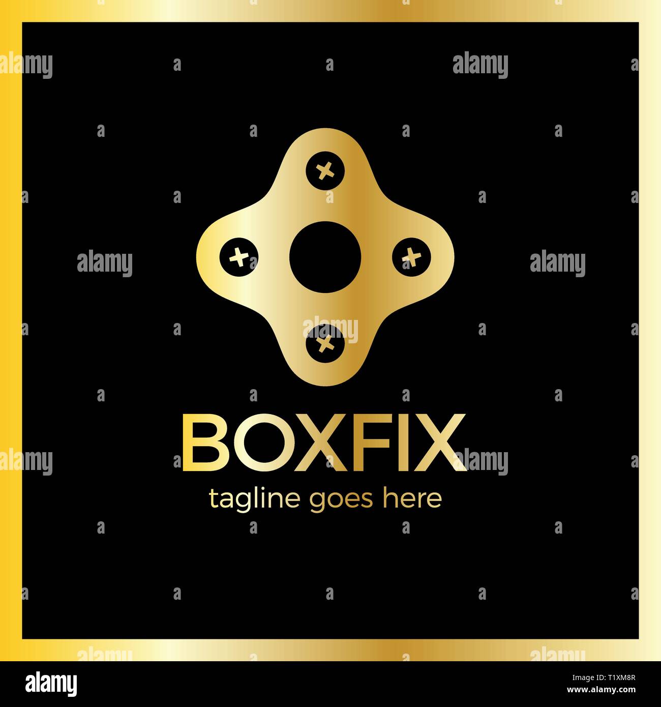 Eco Box Fix Logotype. Repair center Stock Vector