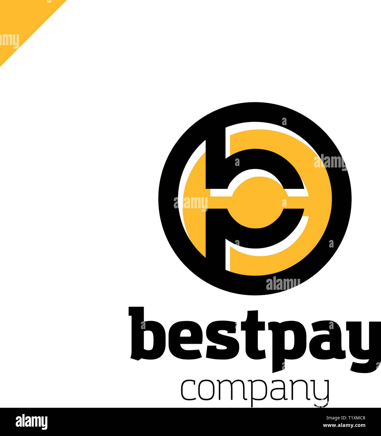 Bp, pb letter rounded letter logo in circle. Stock Vector
