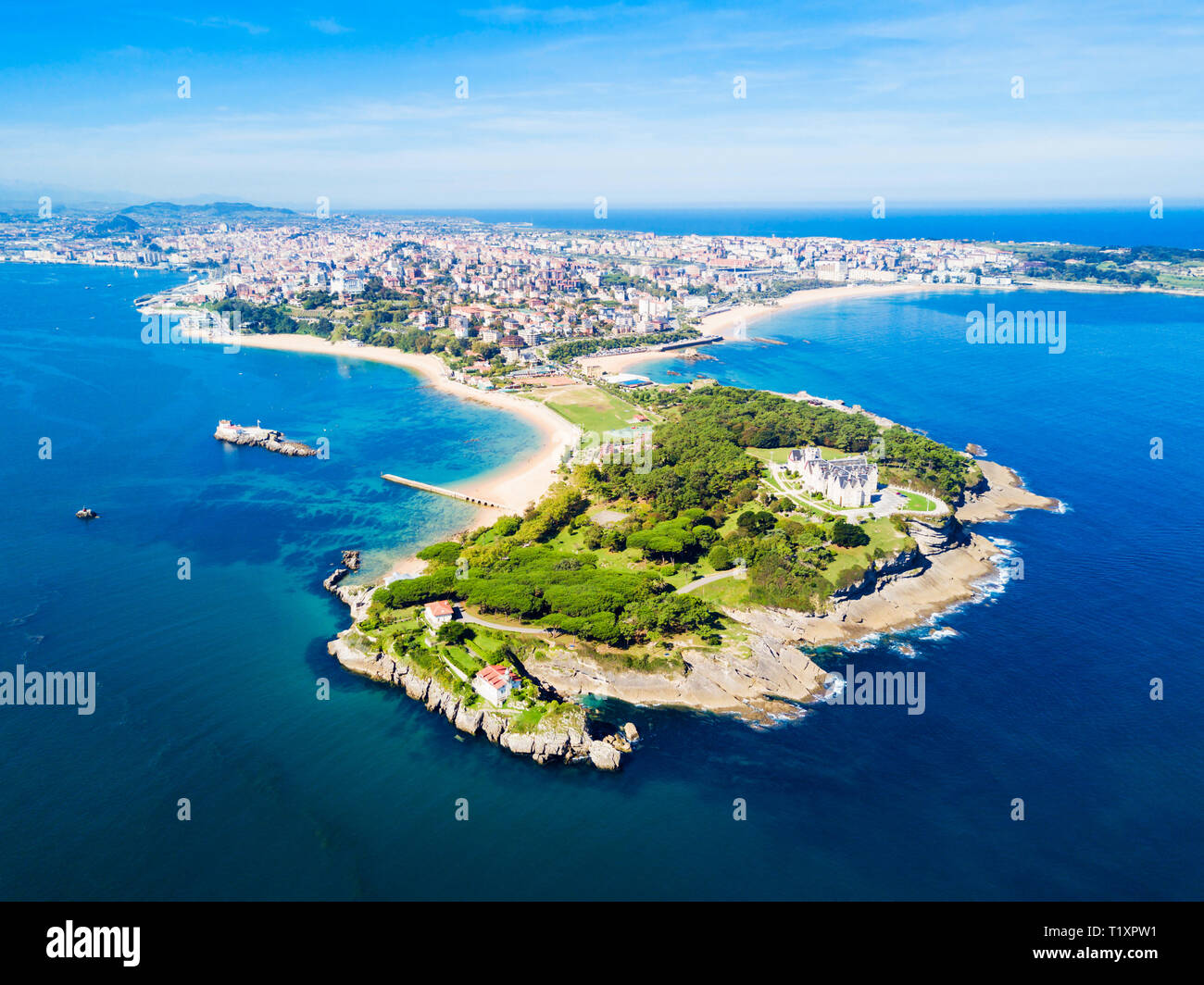 Santander city aerial panoramic view. Santander is the capital of the  Cantabria region in Spain Stock Photo - Alamy