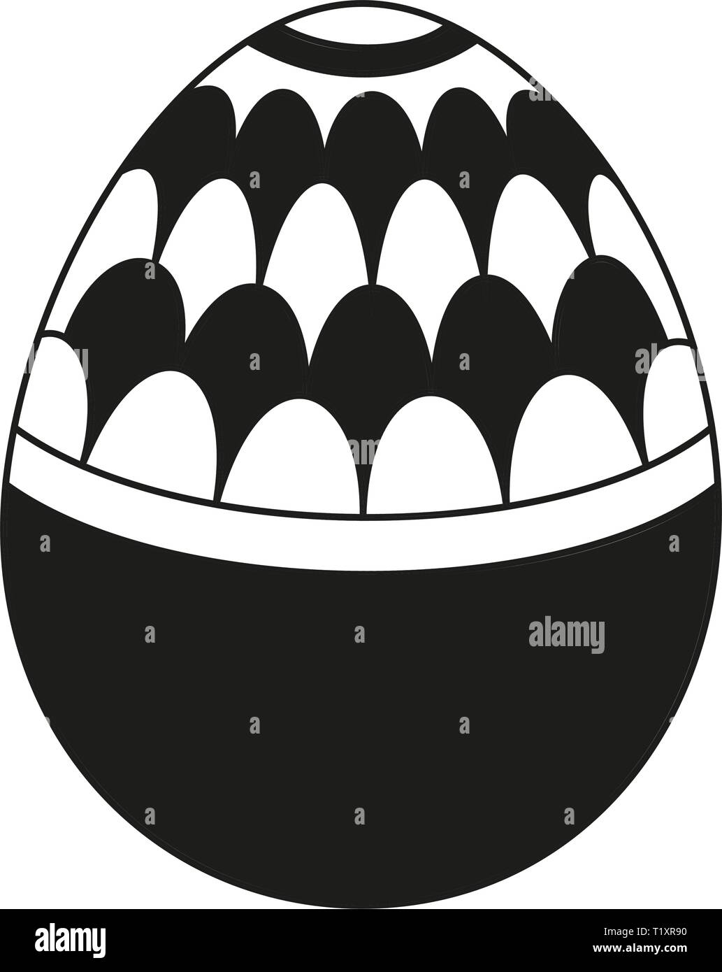 Black and white easter egg with pattern Stock Vector Image & Art - Alamy