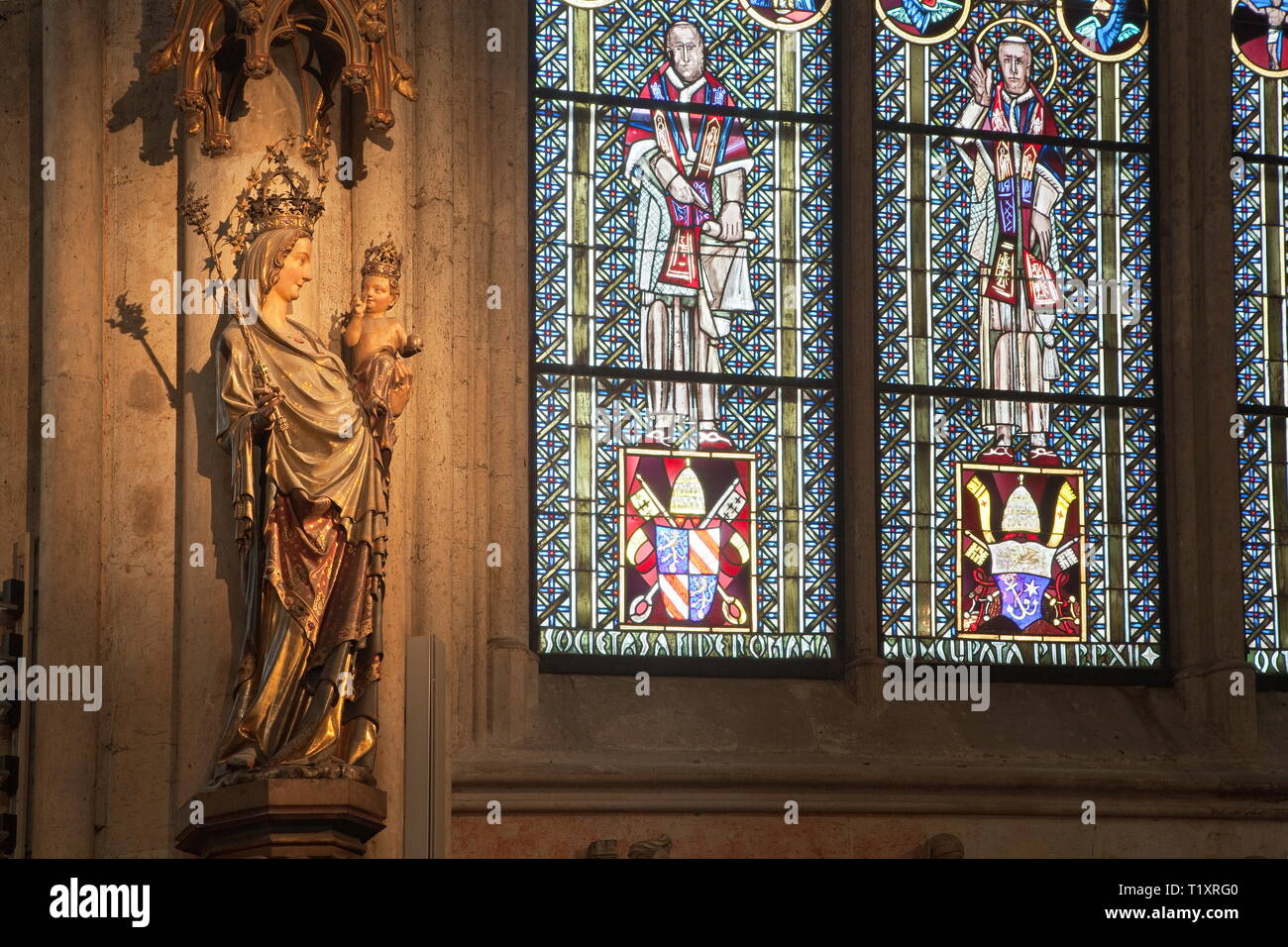 fine arts, religious art, Madonna statue in the Cologne cathedral, Artist's Copyright has not to be cleared Stock Photo
