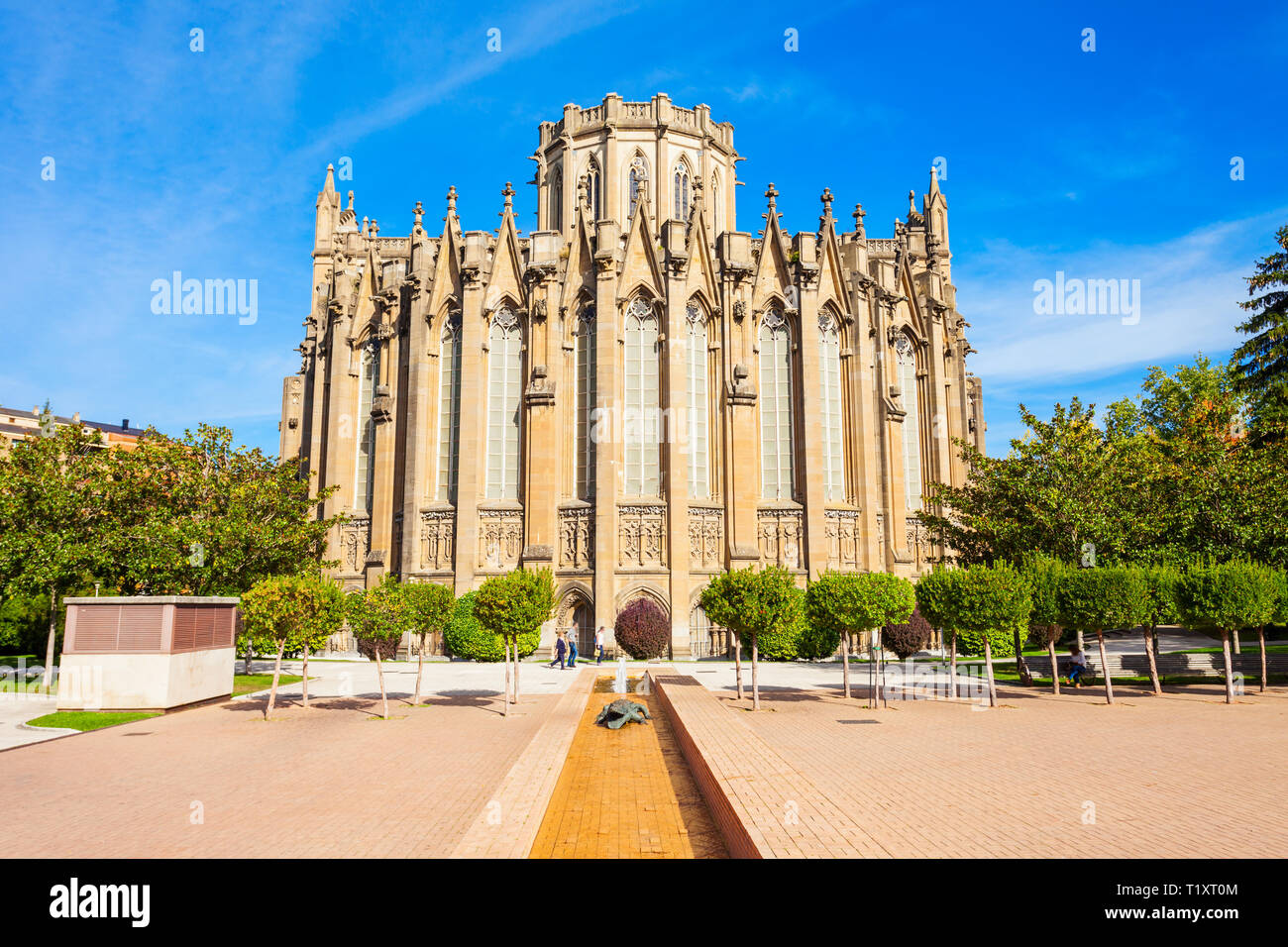 Cathedral of Maria Inmaculada de Vitoria is a roman catholic cathedral located in Vitoria-Gasteiz, Basque country, Spain Stock Photo