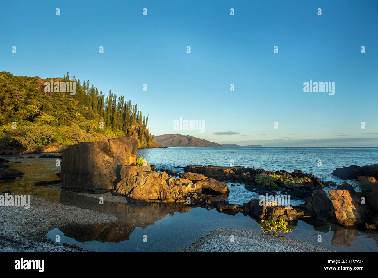 Porc Epic peninsula, the Forgotten Coast, Southern Lagoon Unesco World Heritage Site, New Caledonia. Stock Photo