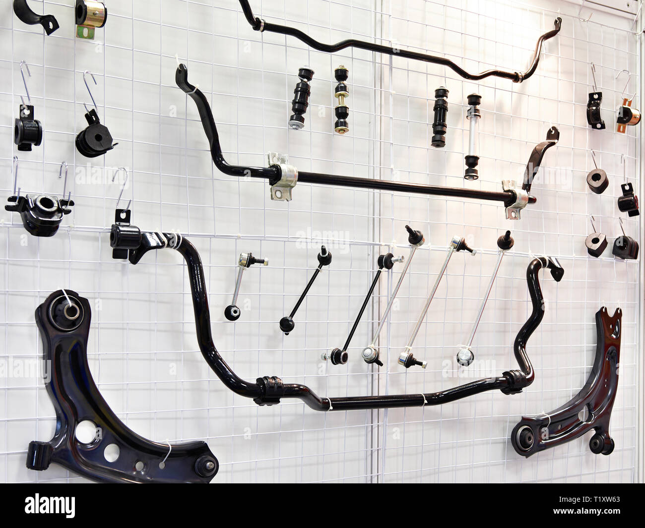 Spare parts for the car. Thrusts, levers, stabilizers Stock Photo