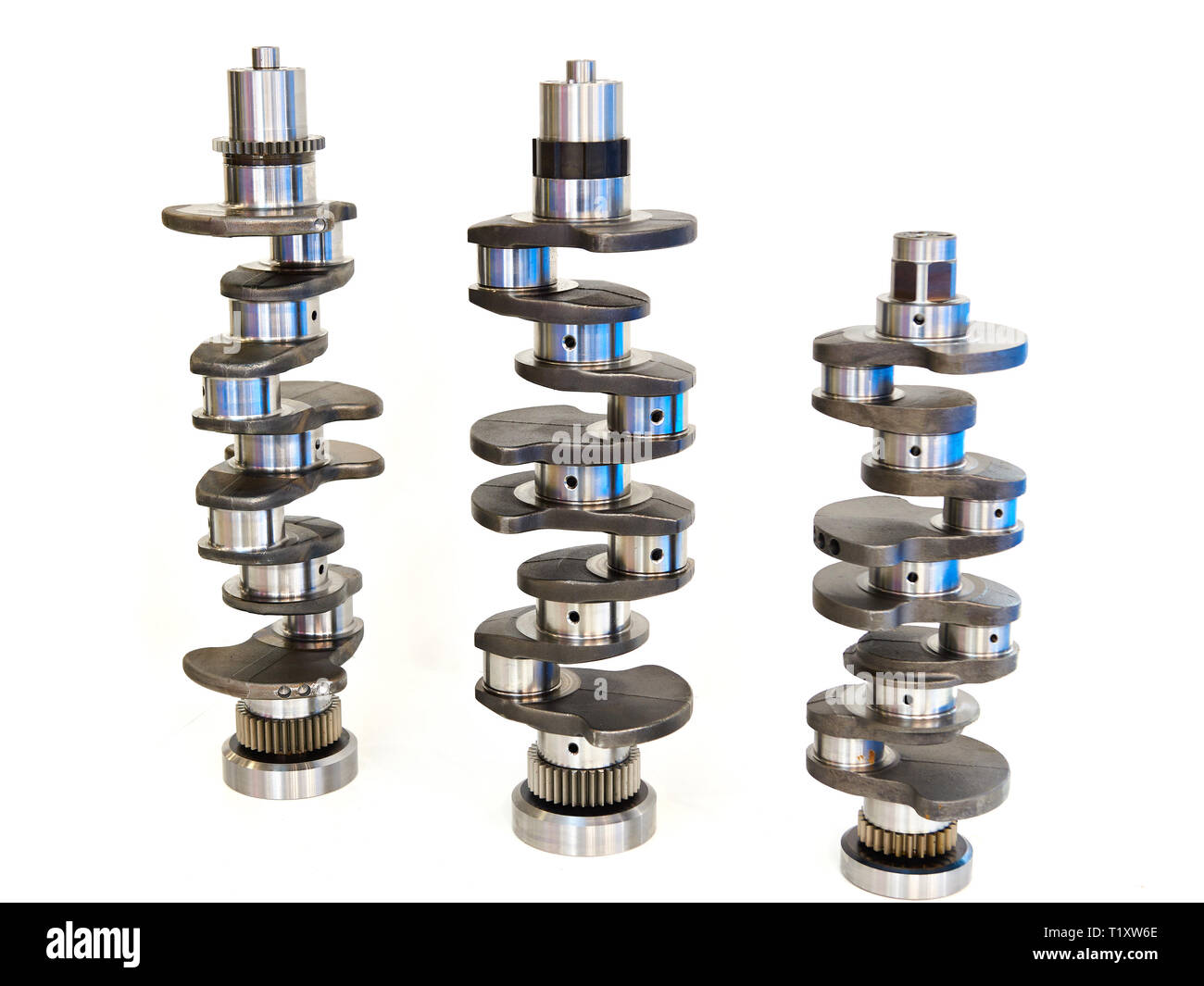 Crankshafts for cars isolated on white Stock Photo Alamy