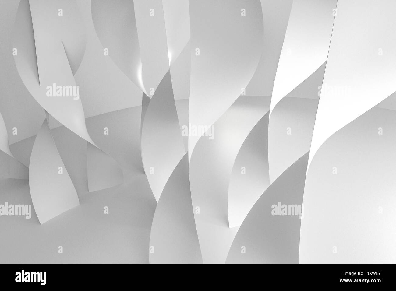 white smooth curves background, Computer digital drawing, white ...
