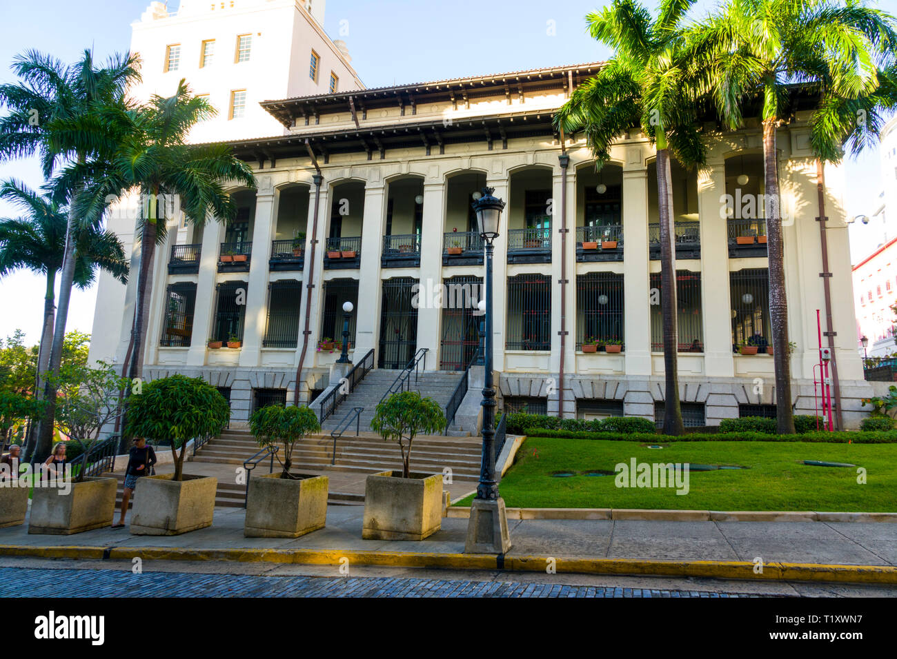Post Office building at San Juan, Puerto Rico s capital and largest city, sits on the island's Atlantic coast. Its widest beach fronts the Isla Verde Stock Photo
