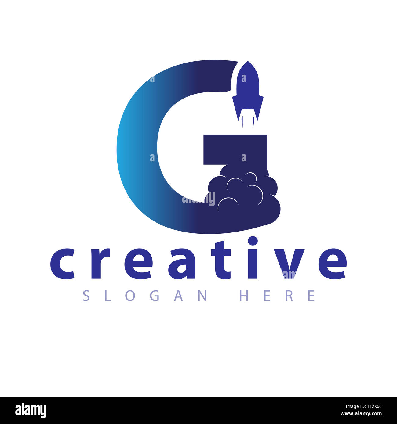 G Letter Rocket logo icon vector template Stock Photo