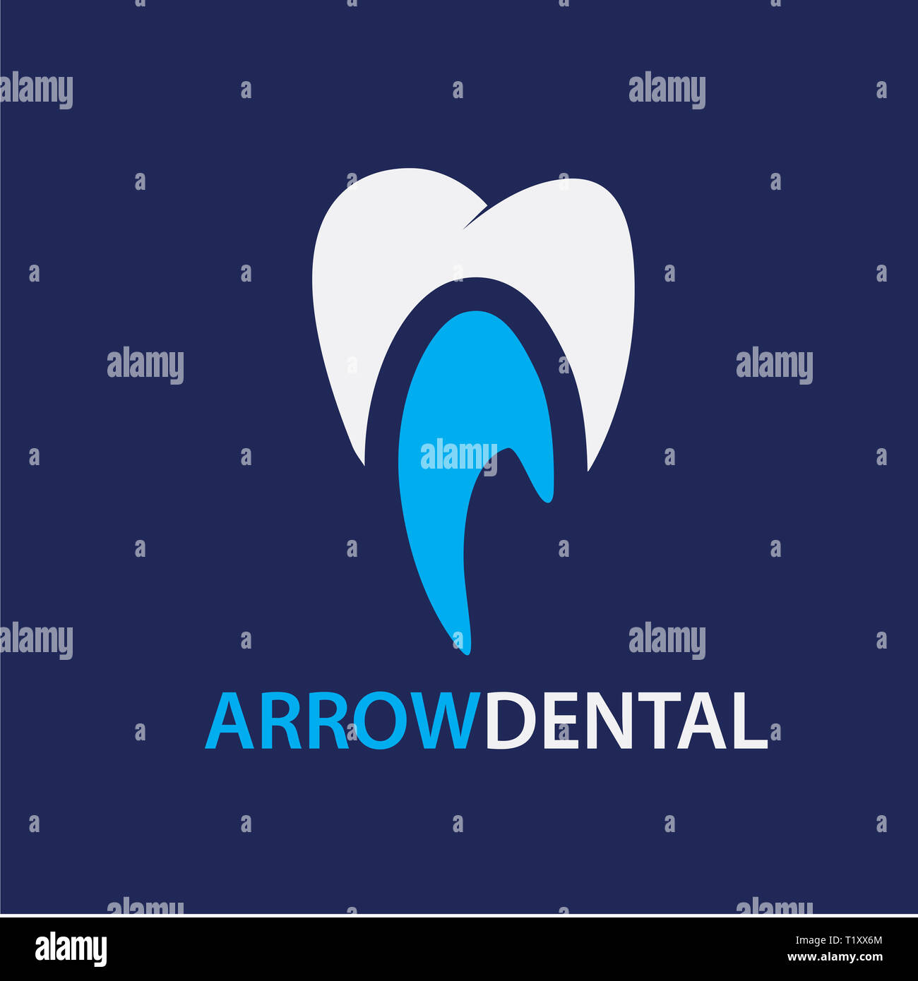 Arrow dental logo icon vector template Stock Photo - Alamy