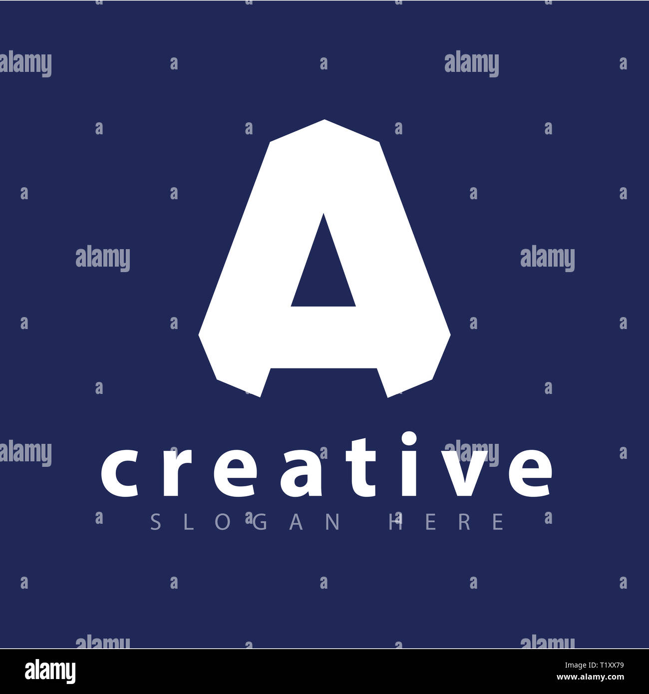 A letter hexagonal logo design vector template Stock Photo