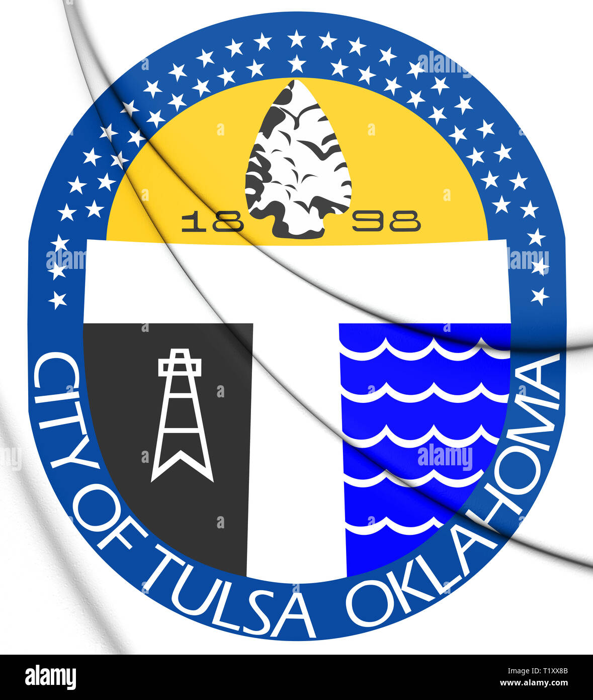 3D Seal of Tulsa (Oklahoma), USA. 3D Illustration Stock Photo Alamy