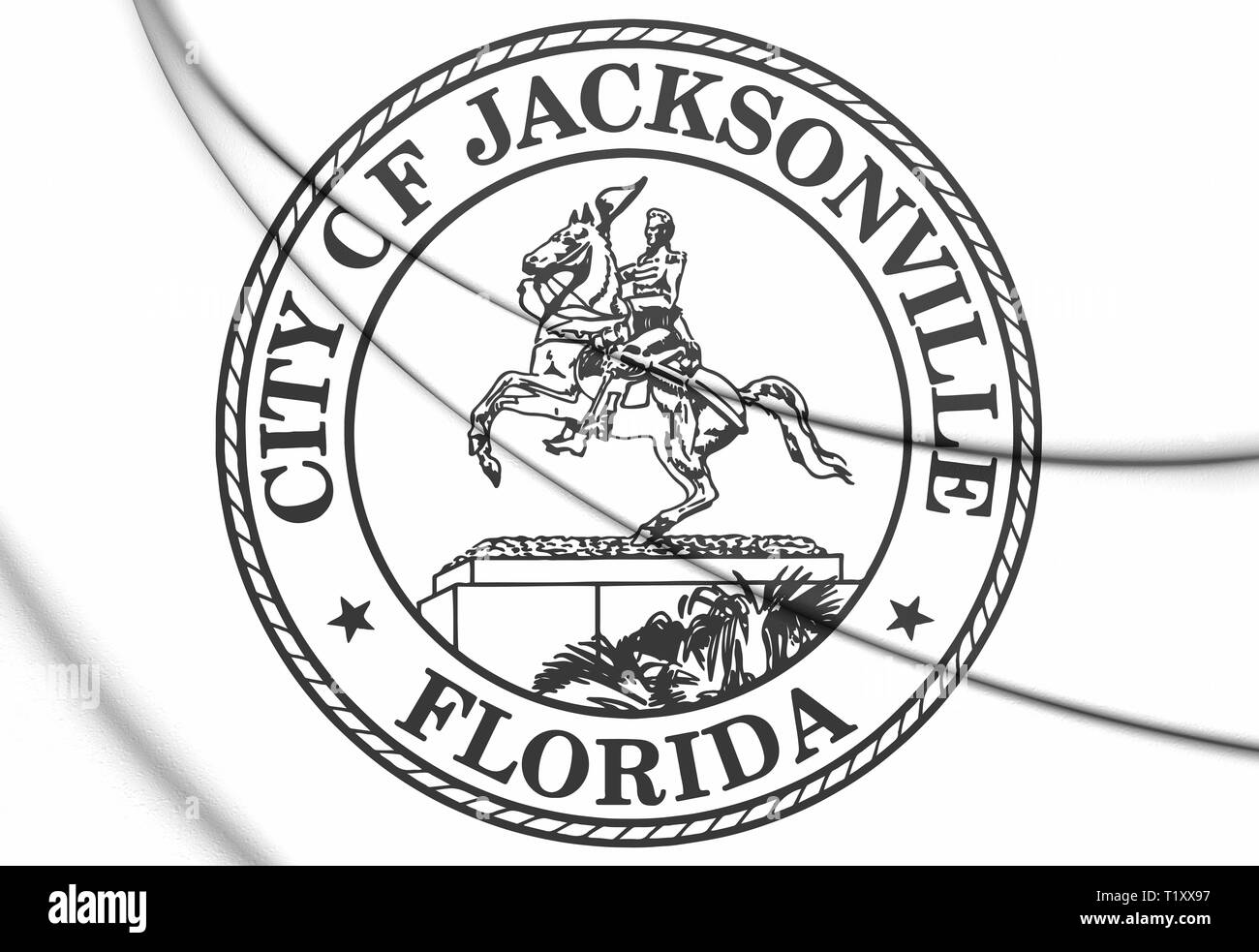 3D Seal of Jacksonville (Florida), USA. 3D Illustration. Stock Photo